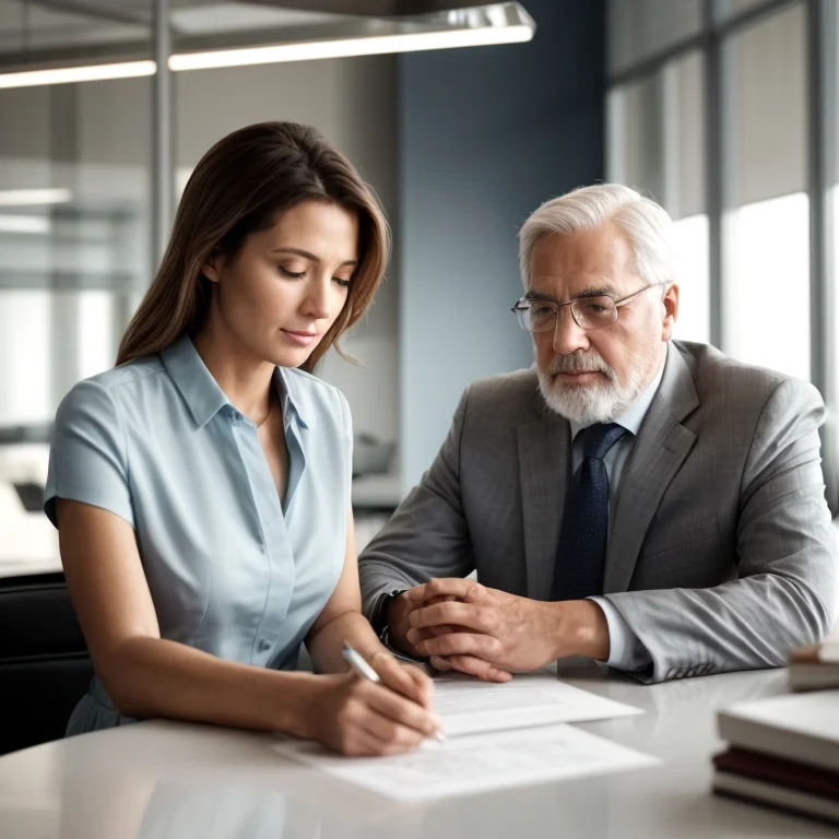 Elderly client with legal advisor